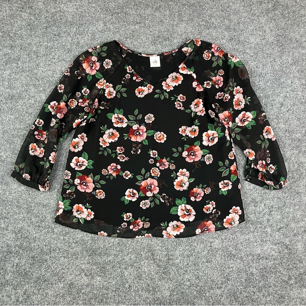CAbi Kids Floral Blouse - Black and Pink‎